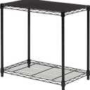 Amazon Basics 2-Shelf Stackable Storage, 13.3" D x 23.2" W x 22.2" H, Black