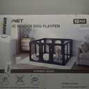 Acrylic Clear Dog Playpen Indoor with Door, 26'' H Transparent Dog Play Pen for Small Dogs, No-Connector Modular Puppy Playpen with Integrated Suction Cups Base, 10 Panels, Black