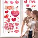 2 x Valentines Day Decorations - Heart Window Clings for Glass | Valentines Decor Indoor Outdoor - Valentine's Day Accessories Party Favors Supplies for Home School Class Office (Red)