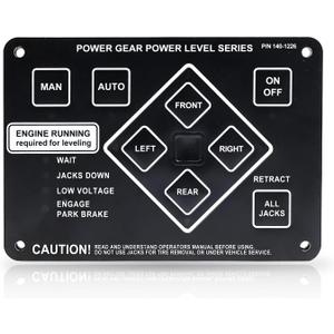 359080 RV Leveling Touch Control Panel W/Auto Leveling Button Fit for Lippert/Kwikee Ground Control and Travel Trailer Leveling System Replace# 140-1226 500629 500629S
