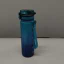 Water Bottle with Straw, 32oz Motivational Water Bottles with Time Marker to Drink, Tritan BPA Free, 1L Sports Water Bottle with Carry Strap LeakProof for Women Gym Fitness Outdoor (1 Pack) (Blue Sea)