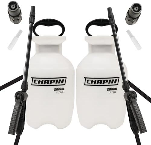 Chapin 22000 Made in USA Value Pack of 2 Units, 1 Gallon Lawn and Garden Pump Pressured Sprayer, for Spraying Plants, Garden Watering, Lawns, Weeds and Pests, Translucent White