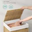 SONGMICS Rolling Laundry Hamper with Lid, 120 L Synthetic Rattan