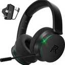 RYR Wireless Gaming Headset for Xbox Series X|S, Xbox One, PS5, PS4, Mac, Bluetooth 5.3, 3D Surround Sound, Rotatable Earmuffs, Gaming Headphones with Noise Canceling Microphones-Blackgreen