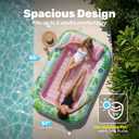 SLOOSH Inflatable Tanning Pool Lounger Float, 85" x 57" Extra Large Pool Floats Adult with Pillow, 4 in 1 Suntan Tub Raft Floatie,Sunbathing Bed Lounge for Water Blow Up Ball Pit, XL-Cyan Pink
