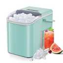 Ice Makers Countertop with Handle, Portable Ice Machine, 9 Bullet Ice Cubes in 6 Mins, 26lbs in 24Hrs, Auto-Cleaning, with Basket and Scoop, for Home, Kitchen, RV, Camping, Black