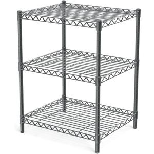 3 Tier Grey Storage Racks and Shelving - Heavy Steel Material Pantry Shelves - Adjustable Storage Shelf Metal Storage Rack Wire, Suitable for Warehouses, Closets, Kitchens
