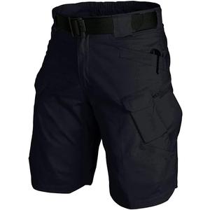 Tactical Work Shorts for Men Outdoor Casual Military Combat Hiking Cargo Shorts with Multi-Pocket (No Belt) (38, Zsdk01 Black)