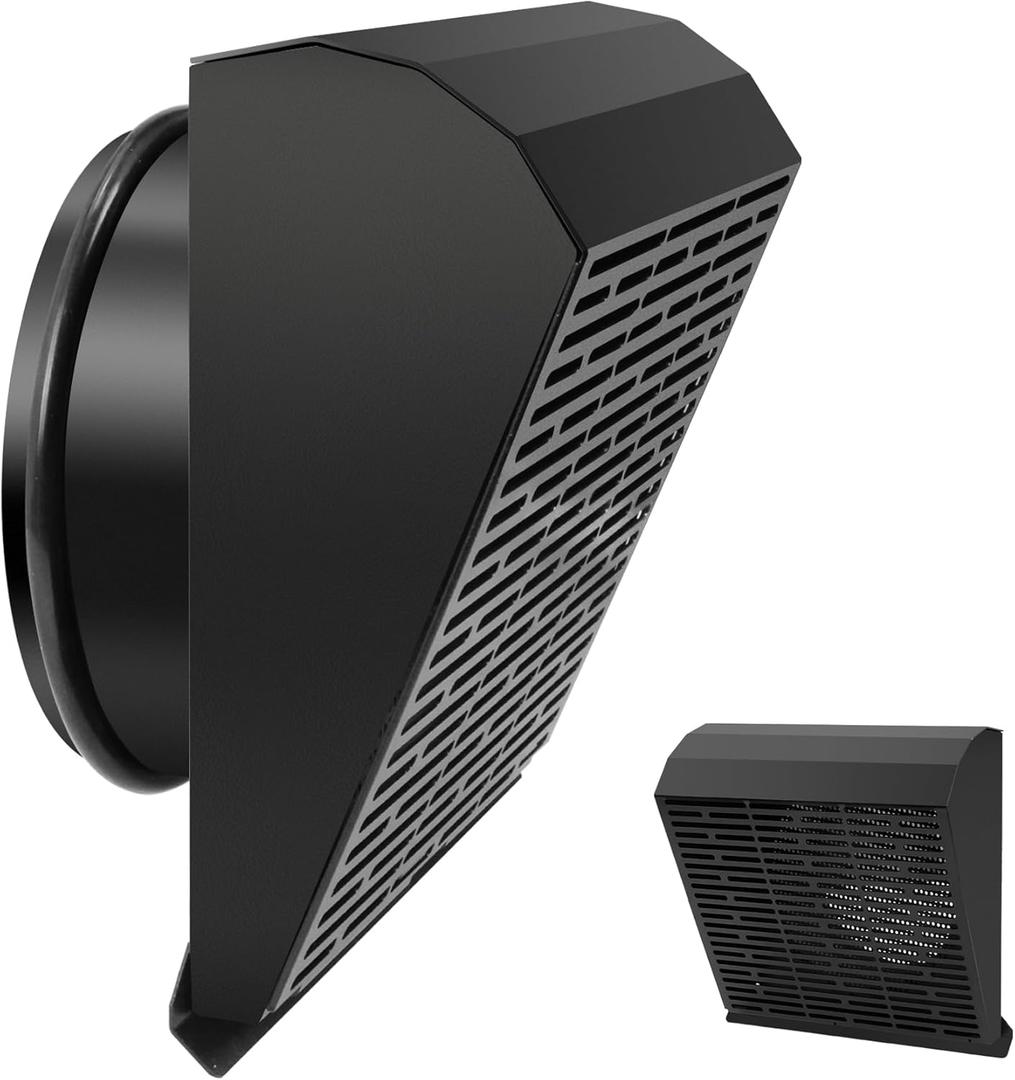 Upgrade 8 Inch Hooded Wall Vent with Rubber Gasket, Exhaust Hooded Wall Vent Cover Outdoor Efficient Ventilation, Galvanised Steel Rust, 8 Inch Hooded Wall Vent is Widely Used in Kitchens, Basement