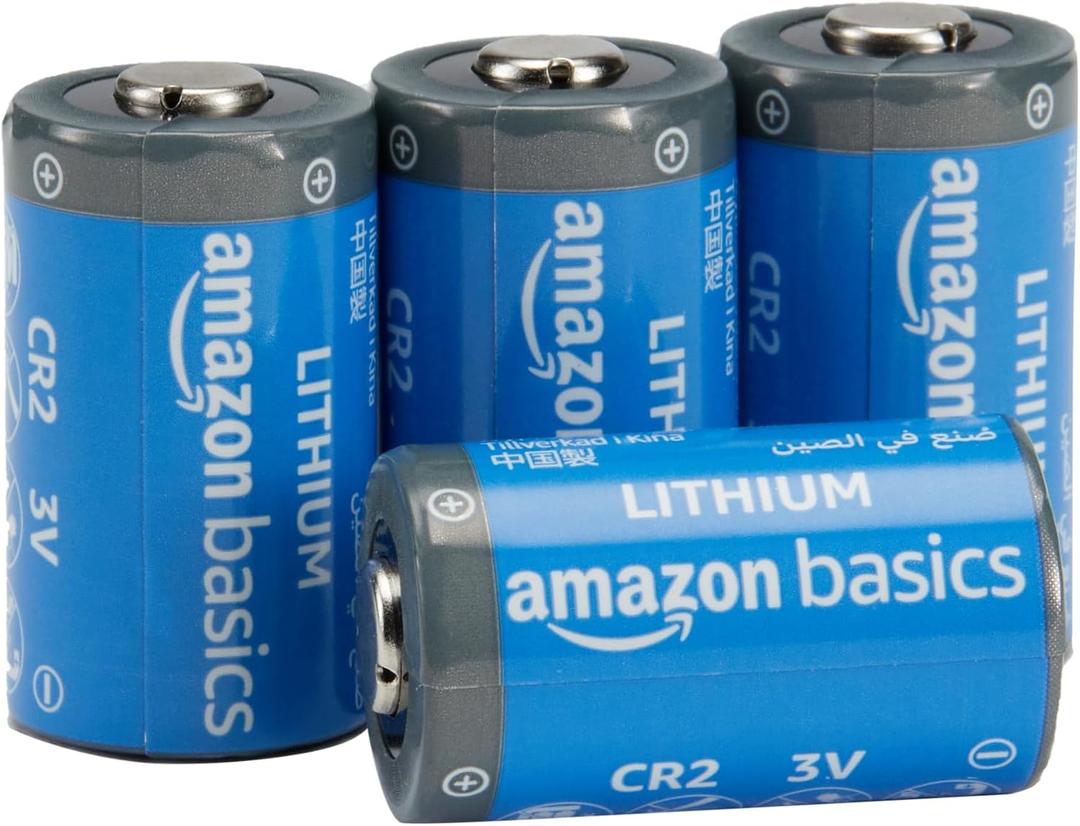 Amazon Basics 4-Pack CR2 Lithium Batteries, 3 Volt, Long Lasting Power, Reliable, Low Self-Discharge Rate