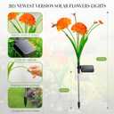 Solar Garden Lights, 4 Pack Solar Swaying Bee Lights with Flowers, Waterproof Firefly Light Outdoor for Garden Patio Yard Pathway Fall Decoration Gifts for Women Mother's Day