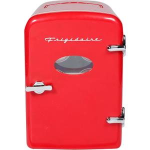 Frigidaire EFMIS175 Retro 9-Can Mini Personal Fridge Portable Cooler for Car, Office, Bedroom, Dorm Room, or Cabin, 11.8" D x 7.1" W x 10.1" H, Red