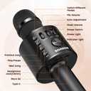 BONAOK Wireless Bluetooth Karaoke Microphone,3-in-1 Portable Handheld Karaoke Mic Speaker Machine Home Party Birthday for All Smartphones Q37 (Black)