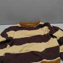 Nirovien Womens Oversized Sweater Colorblock Striped Sweater Chunky Cable Knit Crewneck Pullover Tops, Size L