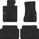 Car Floor Mats Custom Fit for BMW 5 Series G30/G31 2017-2023 Black White Rubber Auto Liner Mats All Weather Protection Heavy Duty Odorless