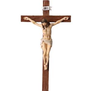 Crucifix Wall Cross 10 Inch,Jesus Cross Home Dcor,Jesus Statue Catholic Hanging Cross for Wall Art,Religious Wall Crucifix Decor,Crucifijos Catolicos