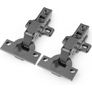 Chibery 20 PCS Half Overlay Soft Close Hinges, Clip ON Plate, 105 Degree, Silent Hydraulic, Self Closing, Black Frameless European Concealed Hinge for Kitchen Cabinet Door, Wardrobes, and Bookcases
