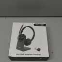 (2025 Upgraded) Wireless Headset with Mic for Work, Bluetooth Headset with Noise Canceling Microphone with Dongle, Charging Base & Mic Mute, Wireless Headphones for Work from Home/PC/Computer (Black)