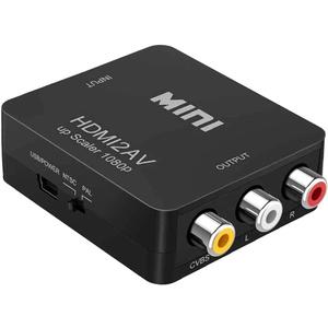 HDMI to RCA, 1080p HDMI to AV 3RCA CVBs Composite Video Audio Converter Adapter Supports PAL/NTSC for TV Stick, Chromecast, Apple TV, PC, Laptop, Xbox, HDTV, DVD-Black