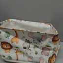 HIYAGON Rectangular Woodland Animal Basket Baby Storage Basket Storage Bin Organizer Box Animal Room Decor(Animal Basket)