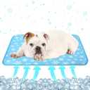 DELIFUR Cat Cooling Mat- Pet Cooling Mat Outdoor for Dogs Self Cooling Pad for Kitten Cat Puppy Machine Washable (Small, Blue Snowflake) (S: 19.5" x 15.5")