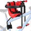Baby Bike Seat, Front Mount Kids Bike seat for Toddler with Safety Belt and Handrail, Compatilble with Adult Bike (Red)