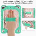 Case for iPad 9th/8th/7th Generation Case 10.2" InchShockproof Hard Cas Cover Compatible with iPad 9th/8th/7th Gen,360 Rotating Stand, Hand Strap, Shoulder Strap, Pencil Holder(Green+Pink)