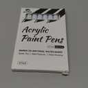 AKARUED White Paint Pen Acrylic Marker: 8 Pack 0.7mm White Paint Marker for Black Paper, Metal, Wood, Plastic, Ceramic, Metallic, Rock Painting, Drawing, Extra Fine Point, Ideal for Artist & Students