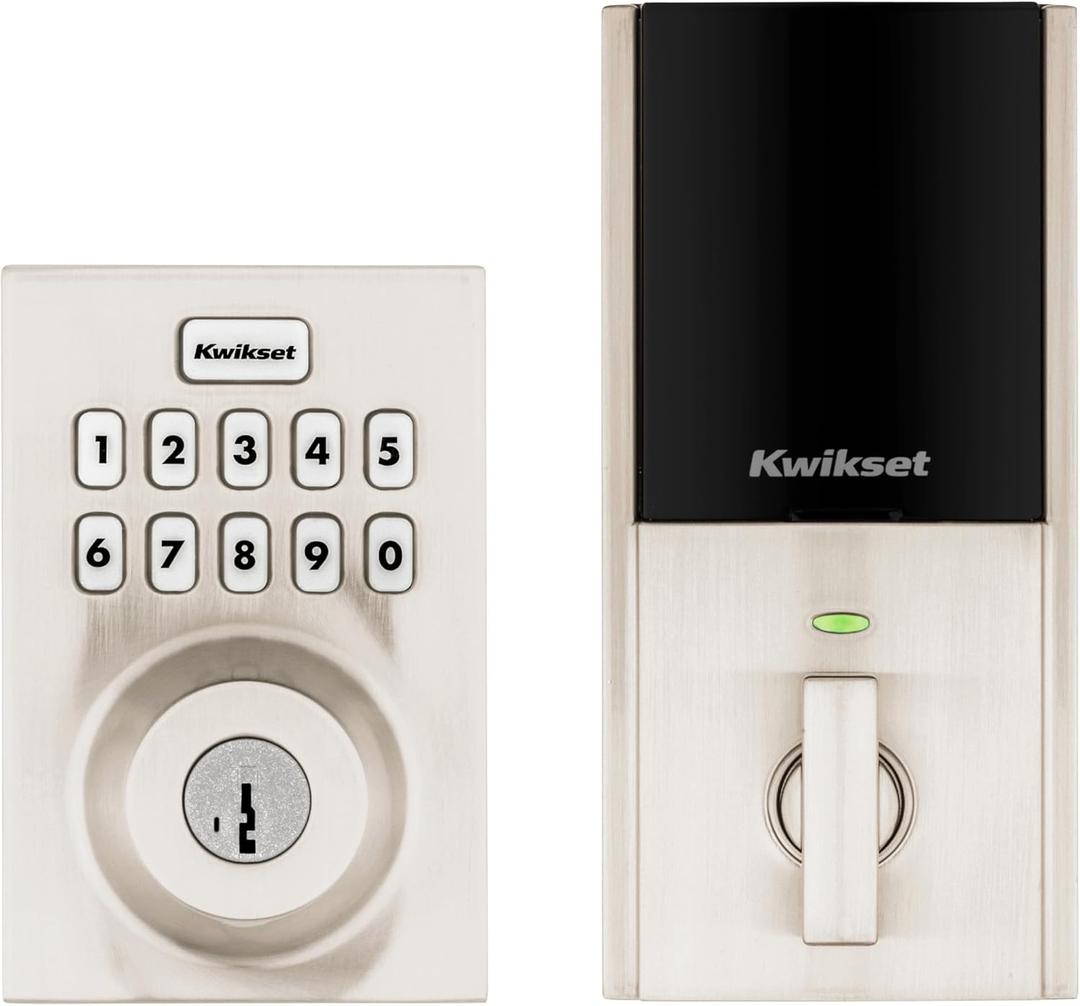 Kwikset HomeConnect 620 Z-Wave Long Range Enabled Keypad Smart Lock Convenient Keyless Entry, Customizable User Codes, Ring Alarm Compatible, Hub Required, Sold Separately Satin Nickel Contemporary