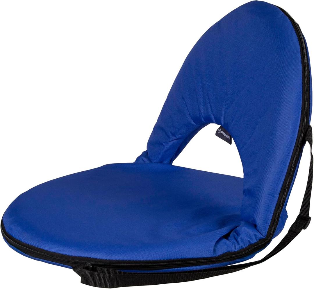 Stansport Go Anywhere Chair Polyester Portable Reclining Seat (Blue)