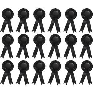 PATIKIL Blank Award Ribbon, 18 Pcs Rosette Ribbon Honorable Prize Recognition Ribbon for DIY, Party, Wedding, Competition, Sport, Black