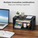 Marbrasse 3-Tier Wood Desk Organizer, Paper Letter Tray Organizer for Desk, Wooden Desktop File Organizer with Handle and Paper Sorter Mail Holder for Office School & Home Supplies Organization-Black