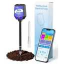 8-in-1 Soil Moisture Tester with APP Monitoring, Soil Moisture pH Meter, Light, Salinity, Fertility, EC, Temperature, Humidity Soil Test Kit for Garden, Farming, Lawns, Indoor & Outdoor Plants