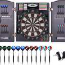 Electronic Dart Board with Cabinet LED Electric Digital Dart Boards for Adults with 12 Soft Tip Darts