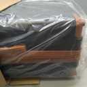 luggage sets 3 Piece with Spinner Wheel,100% PC Material Lightweight Durable,Expandable Carry On Travel Hardside Suitcase sets with TSA Lock for Men and Women (Black+brown)