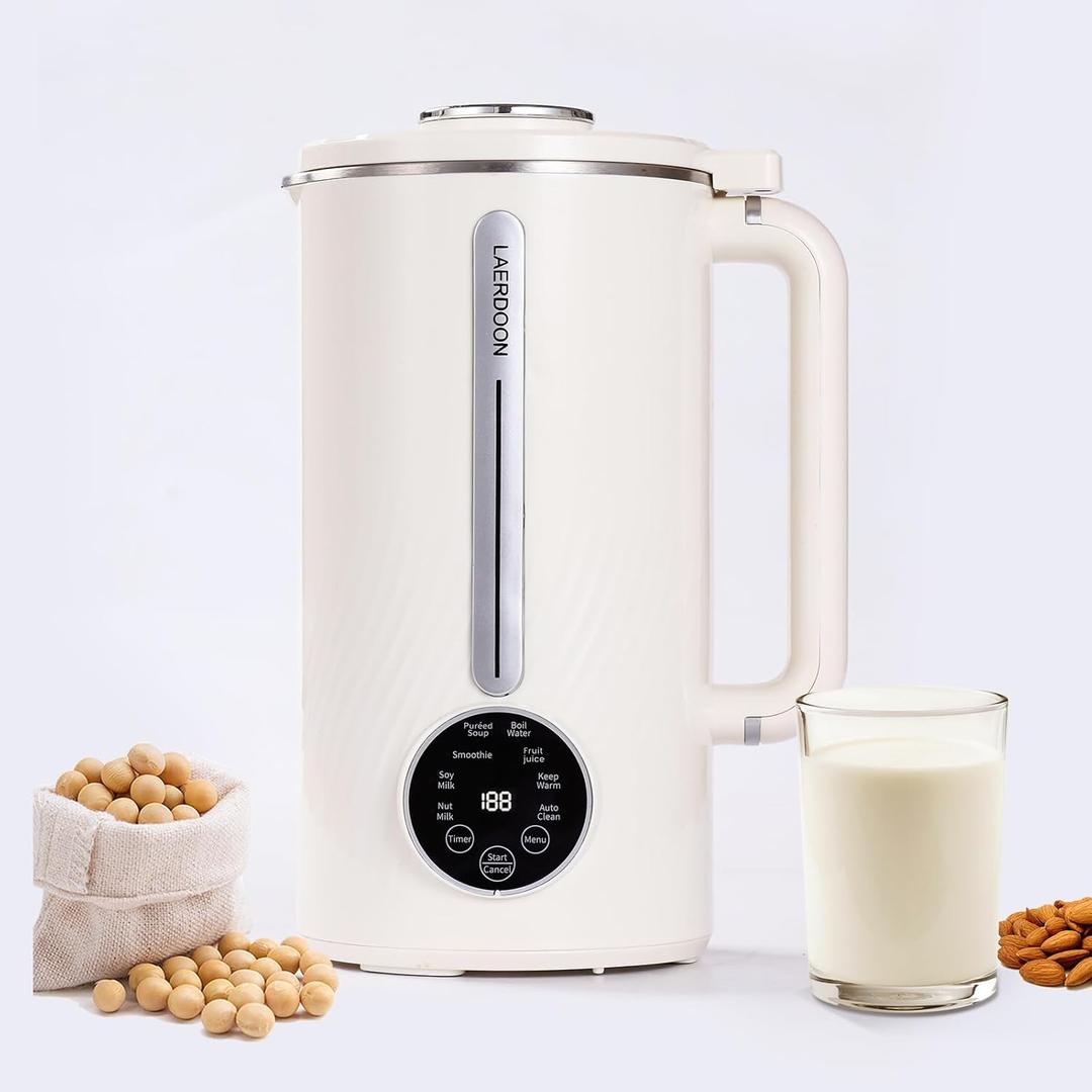 Nut Milk Maker Blender Can Delay Start-up/Keep Warm/Boil Water/Self Clean,34 oz 8 in 1 Automatic Mixer Blender Suitable for Soy, Almond, Oat, Coconut, Plant Based and Non Dairy Beverages