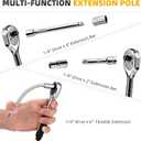 46-Piece Socket Wrench Set, Premium 1/4 inch Metric Socket Set, Ratchet Set with Quick-Release Ratchet and Extension Bar, Compact Storage Case - Perfect for Auto Repair & Home Use