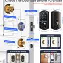 Veise VE017 Fingerprint Smart Door Lock, App Control, 8-in-1 Keyless Entry, Auto Lock, Emergency Power Port, Electronic Touchscreen Keypad, Biometric Smart Locks for Front Door, Matte Black