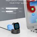 Charger Dock for Fitbit Sense/Sense 2/Versa 3/Versa 4, Magnetic Watch Charger Stand with USB-C Cable, Accessories for Fitbit Smartwatches, Black