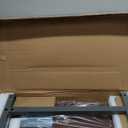 Vaunn Medical Pneumatic Adjustable Overbed Bedside Table With Wheels (Hospital and Home Use) (Walnut Brown)