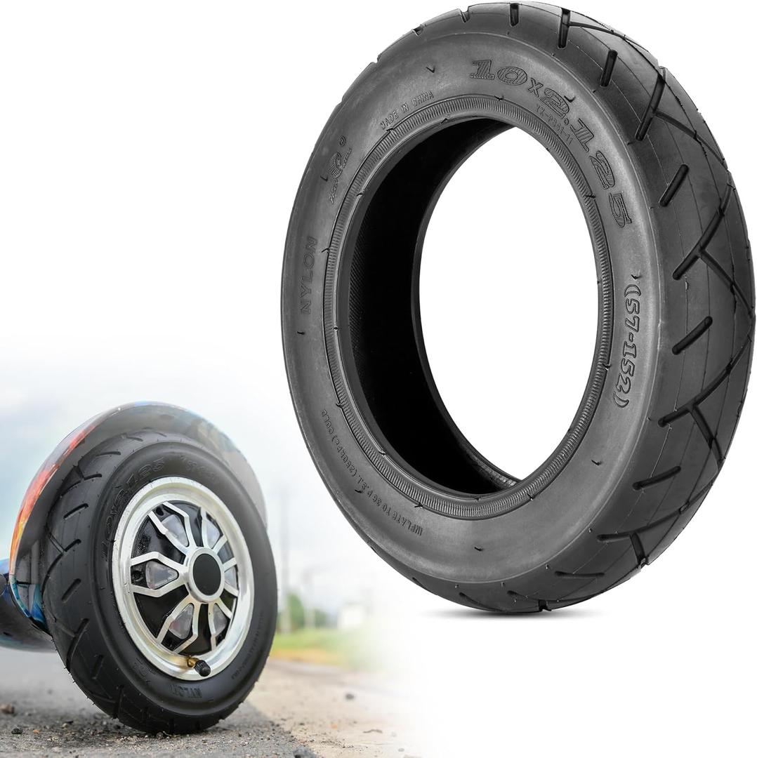 RUTU Heavy Duty 10x2 / 10x2.125 Tire - Compatible with Smart Electric Balance Scooter Bike, Bicycle, Tricycle, Stroller Replacement Wheels - For 10 inch Tires with 6 inch Rims
