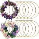 BigOtters 10PCS Dream Catcher Rings, Wreath Macrame Rings 8 Inch Gold Metal Floral Hoops for Making Wedding Wall Hanging Crafts