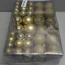 102 Christmas Balls Ornaments Set, Colorful Shatterproof Plastic Christmas Tree Ornaments, Reusable Christmas Decorations Set Xmas Tree Decor Holiday Party Decoration with Hanging Hooks (Gold)