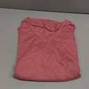 Womens V Neck Tshirts Short Sleeve Loose Casual Summer Tops with Pokcet (Medium, Bean Red)