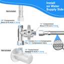 Fridge Water Line Kit - 30FT Premium Stainless Steel Braided Refrigerator Water Line with Tee Stop Valve,Foodgrade PEX Inner Tube Ice Maker Water Line with 1/4" Fittings for Refrigerator Ice Maker