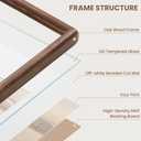 24x36 Picture Frame, Natural Solid Oak Wood, Displays 20x30 with Mat or 24x36 Without Mat, Tempered Real Glass, Rounded Corner Wooden Photo Frames for Wall Mounting