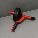 50 FT Drain Snake Hair Drain Clog Remover, Manual Or Powered, Plumbing Snake With Drill Adapte,Unclog Sink Drain Tool, Drain Auger for ToiletShowerKitchenSink, No Auto Retract Or Feed, Red