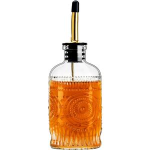 Glass Coffee Syrup Dispenser Bottles 7 OZ, Simple Syrup Bottles with Metal Pour Spout, Syrup Dispenser for Coffee Bar Accessories for Maple Honey Syrup Oil and Sauces
