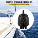 VEVOR Outboard Hydraulic Steering Pump, 300 HP Hydraulic Pump Helm, HH5271-3 Front Mount, for Cruisers Runabouts Boats