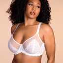 HSIA Minimizer Bras for Women Large Bust Full Coverage Lace Plus Size Bra - Mermaid Scales (White)